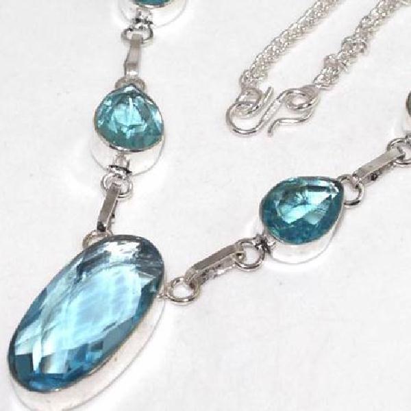 Am 3208b collier parure sautoir aigue marine bleue achat vente bijou argent 925 1