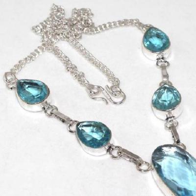 Am 3208d collier parure sautoir aigue marine bleue achat vente bijou argent 925 1