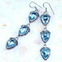 Am 3238b boucles oreilles aigue marine predants achat vente bijoux argent 925