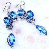 Am 3241a boucles oreilles aigue marine bleue bijou achat vente argent 925