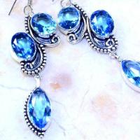 Am 3241c boucles oreilles aigue marine bleue bijou achat vente argent 925