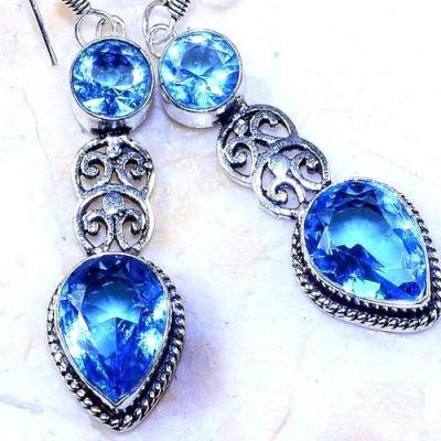 Am 3244c boucles oreilles aigue marine bleue bijou achat vente argent 925