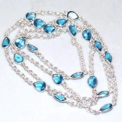 Am 3276a collier sautoir aigue marine bleue 104cm gouttes bijou achat vente argent 926