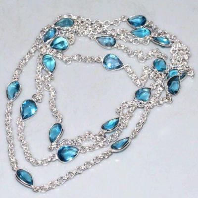 Am 3276a collier sautoir aigue marine bleue 104cm gouttes bijou achat vente argent 926