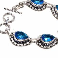 Am 3334b bracelet aigue marine bleue 21gr 10x15mm bijou achat vente argent 925