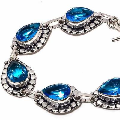 Am 3334c bracelet aigue marine bleue 21gr 10x15mm bijou achat vente argent 925