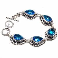 Am 3334d bracelet aigue marine bleue 21gr 10x15mm bijou achat vente argent 925