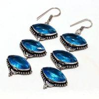 Am 3356b boucles oreilles aigue marine bleue 21gr 10x20mm bijou achat vente argent 925