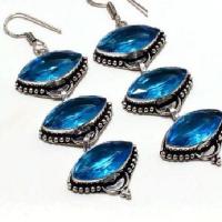 Am 3356c boucles oreilles aigue marine bleue 21gr 10x20mm bijou achat vente argent 925