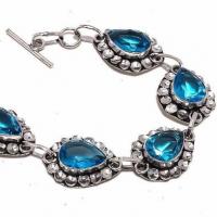 Am 3359b bracelet aigue marine bleue 19gr 10x15mm bijou achat vente argent 925