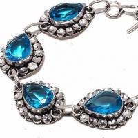 Am 3359c bracelet aigue marine bleue 19gr 10x15mm bijou achat vente argent 925