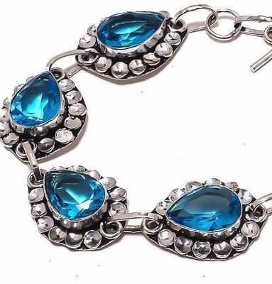 Am 3359c bracelet aigue marine bleue 19gr 10x15mm bijou achat vente argent 925
