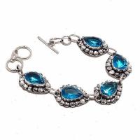 Am 3359d bracelet aigue marine bleue 19gr 10x15mm bijou achat vente argent 925