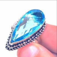 Am 3360b bague chevaliere aigue marine t59 bleue 11gr 12x25mm bijou achat vente argent 925