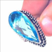 Am 3360c bague chevaliere aigue marine t59 bleue 11gr 12x25mm bijou achat vente argent 925