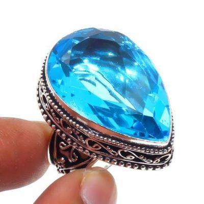 Am 3364a bague chevaliere aigue marine t58 bleue 14gr 18x28mm bijou achat vente argent 926