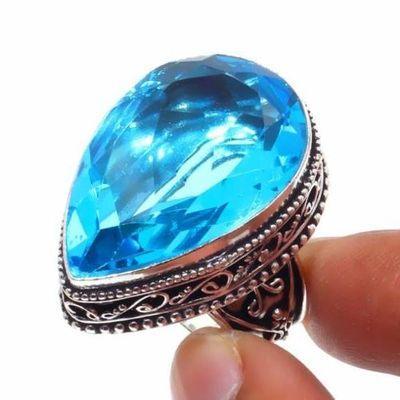 Am 3364a bague chevaliere aigue marine t58 bleue 14gr 18x28mm bijou achat vente argent 926