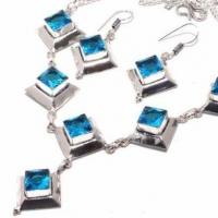 Am 3370b collier boucles oreilles aigue marine bleue 26gr bijou achat vente argent 925