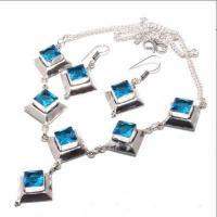 Am 3370d collier boucles oreilles aigue marine bleue 26gr bijou achat vente argent 925