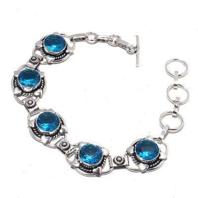 Am 3372b bracelet aigue marine bleue 18gr 10x15mm bijou achat vente argent 925