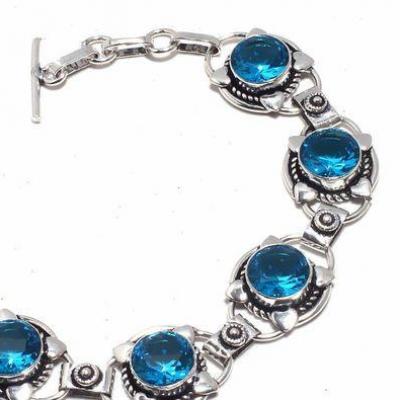 Am 3372b bracelet aigue marine bleue 18gr 10x15mm bijou achat vente argent 925