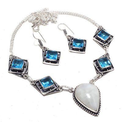 Am 3374a collier boucles oreilles aigue marine bleue 33gr bijou achat vente argent 925