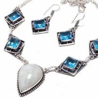 Am 3374b collier boucles oreilles aigue marine bleue 33gr bijou achat vente argent 925