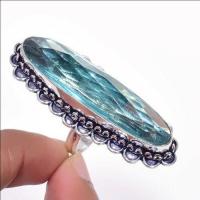 Am 3385a bague t59 chevaliere aigue marine bleue 16gr 10x50mm bijou achat vente argent 925