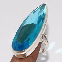 Am 3391a bague chevaliere aigue marine t52 bleue 13gr 16x46mm bijou achat vente argent 925 1 1