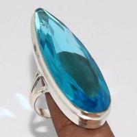 Am 3391b bague chevaliere aigue marine t52 bleue 13gr 16x46mm bijou achat vente argent 925 1 1