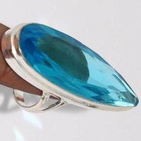 Am 3391c bague chevaliere aigue marine t52 bleue 13gr 16x46mm bijou achat vente argent 925 1 1