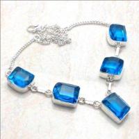 Am 3397a collier parure aigue marine 12x18mm 29gr bleue bijou achat vente argent 925 1 1