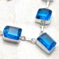 Am 3397c collier parure aigue marine 12x18mm 29gr bleue bijou achat vente argent 925 1 1