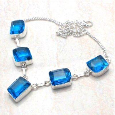 Am 3397d collier parure aigue marine 12x18mm 29gr bleue bijou achat vente argent 925 1 1