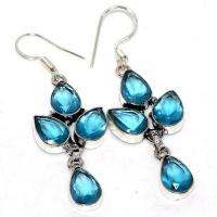 Am 3401a boucles oreilles aigue marine 9gr bleue 10x15mm bijou achat vente argent 925