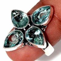 Am 3406c bague chevaliere t57 aigue marine 5gr bleue 6x10mm bijou achat argent 925