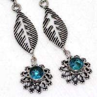 Am 3421b boucles oreilles pendants 50mm aigue marine 6gr bleue 8mm bijou 1900 vente argent 925