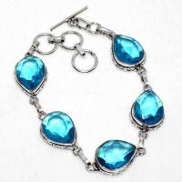 Am 3422a bracelet 180mm aigue marine 19gr bleue 12x15mm bijou 1900 vente argent 925