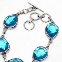 Am 3422b bracelet 180mm aigue marine 19gr bleue 12x15mm bijou 1900 vente argent 925