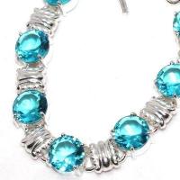 Am 3423b bracelet 180mm 7xaigue marine 17gr bleue 10mm bijou 1900 vente argent 925