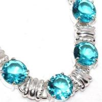 Am 3423c bracelet 180mm 7xaigue marine 17gr bleue 10mm bijou 1900 vente argent 925