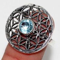 Am 3428a bague t59 aigue marine 6mm 4gr bijou gothique medieval achat vente argent 925