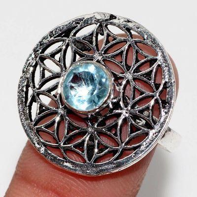 Am 3428a bague t59 aigue marine 6mm 4gr bijou gothique medieval achat vente argent 925