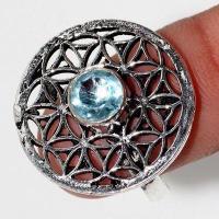 Am 3428c bague t59 aigue marine 6mm 4gr bijou gothique medieval achat vente argent 925