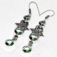 Am 3451b boucles oreilles aigue marine 60mm 8mm ethnique bijou argent 925 vente achat