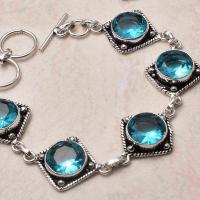 Am 3464c bracelet aigue marine 19gr bleue 12mm bijou 1900 vente argent 925