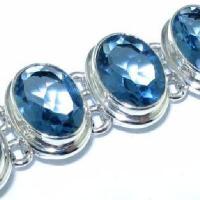 Am 3469 bracelet 8xaigues marines 10x15mm 40gr argent 950 1