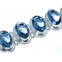 Am 3469 bracelet 8xaigues marines 10x15mm 40gr argent 950 2