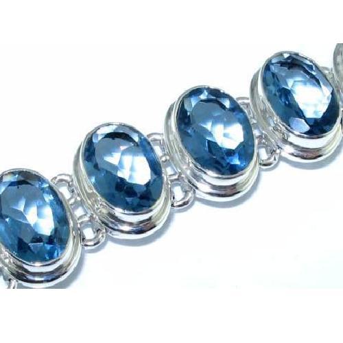 Am 3469 bracelet 8xaigues marines 10x15mm 40gr argent 950 2