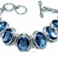 Am 3469 bracelet 8xaigues marines 10x15mm 40gr argent 950 4